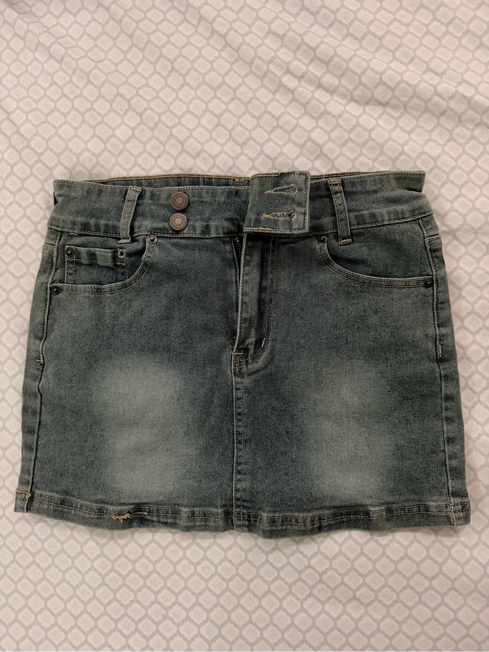Classic Denim Skort in Faded Blue